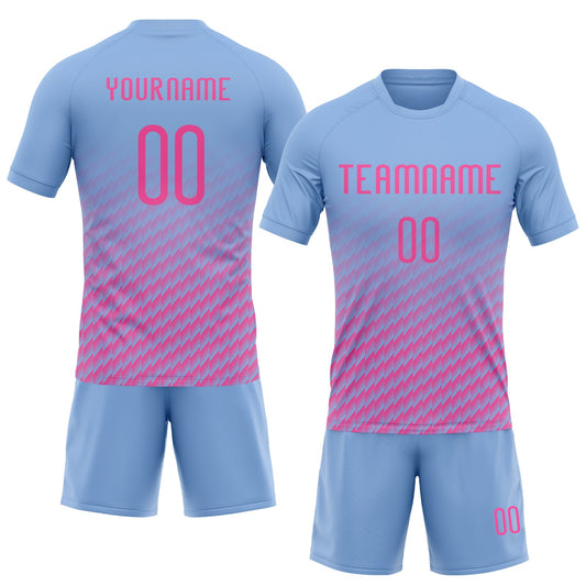 Maxcorners Custom Light Blue Pink Geometric Shape Sublimation Volleyball Uniform Jersey LM2605