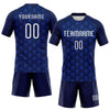 Maxcorners Custom Navy White-Thunder Blue Geometric Shape Sublimation Volleyball Uniform Jersey LM2605