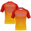 Maxcorners Custom Yellow Red-White Geometric Shape Sublimation Volleyball Uniform Jersey LM2605
