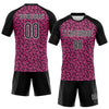 Maxcorners Custom Pink Black-White Geometric Shape Sublimation Volleyball Uniform Jersey LM2605