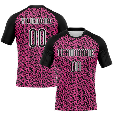 Maxcorners Custom Pink Black-White Geometric Shape Sublimation Volleyball Uniform Jersey LM2605