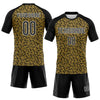 Maxcorners Custom Old Gold Black-White Geometric Shape Sublimation Volleyball Uniform Jersey LM2605