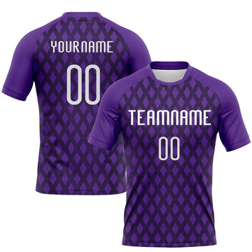 Maxcorners Custom Purple White-Black Geometric Shape Sublimation Volleyball Uniform Jersey LM2605