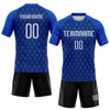 Maxcorners Custom Thunder Blue White-Black Geometric Shape Sublimation Volleyball Uniform Jersey LM2605