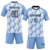 Maxcorners Custom Light Blue Black-White Geometric Shape Sublimation Volleyball Uniform Jersey LM2605