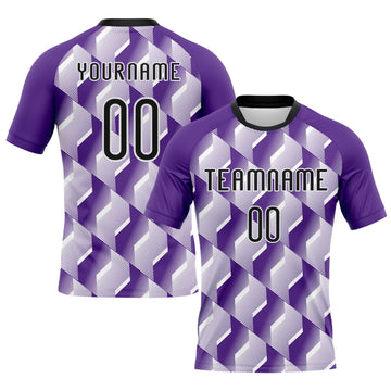 Maxcorners Custom Purple Black-White Geometric Shape Sublimation Volleyball Uniform Jersey LM2605