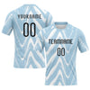 Maxcorners Custom Light Blue Black-White Fluid Sublimation Volleyball Uniform Jersey LM2605