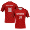 Maxcorners Custom Red White Geometric Shape Sublimation Volleyball Uniform Jersey LM2605