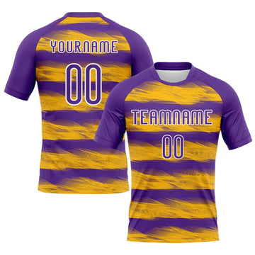 Maxcorners Custom Purple Yellow-White Abstract Lines Sublimation Volleyball Uniform Jersey LM2605