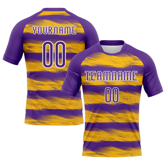 Maxcorners Custom Purple Yellow-White Abstract Lines Sublimation Volleyball Uniform Jersey LM2605