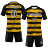 Maxcorners Custom Black White-Yellow Abstract Lines Sublimation Volleyball Uniform Jersey LM2605