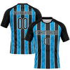 Maxcorners Custom Black Light Blue-White Lines Sublimation Volleyball Uniform Jersey LM2605