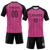 Maxcorners Custom Pink Black-White Lines Sublimation Volleyball Uniform Jersey LM2605