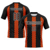 Maxcorners Custom Black Orange-White Geometric Shape Sublimation Volleyball Uniform Jersey LM2605