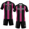Maxcorners Custom Black Pink-White Geometric Shape Sublimation Volleyball Uniform Jersey LM2605