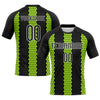 Maxcorners Custom Black Neon Green-White Geometric Shape Sublimation Volleyball Uniform Jersey LM2605