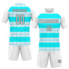 Maxcorners Custom White Lakes Blue-Black Abstract Shape Sublimation Volleyball Uniform Jersey LM2605
