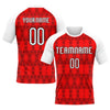 Maxcorners Custom Red White-Black Splash Sublimation Volleyball Uniform Jersey LM2605