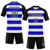 Maxcorners Custom Thunder Blue Black-White Lines Sublimation Volleyball Uniform Jersey LM2605
