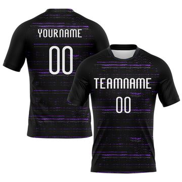 Maxcorners Custom Black White-Purple Bright Lines Sublimation Volleyball Uniform Jersey LM2605