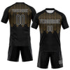 Maxcorners Custom Black Old Gold-White Geometric Shape Sublimation Volleyball Uniform Jersey LM2605
