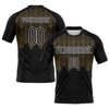 Maxcorners Custom Black Old Gold-White Geometric Shape Sublimation Volleyball Uniform Jersey LM2605