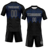 Maxcorners Custom Black Thunder Blue-White Geometric Shape Sublimation Volleyball Uniform Jersey LM2605