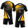 Maxcorners Custom Black Gold-White Lines And Dots Sublimation Volleyball Uniform Jersey LM2605