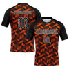 Maxcorners Custom Orange Black-White Geometric Shape Elite Sublimation Volleyball Uniform Jersey LM2605