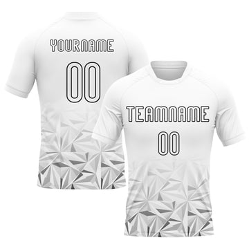 Maxcorners Custom White Black Geometric Shape Dynamic Sublimation Volleyball Uniform Jersey LM2605