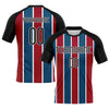 Maxcorners Custom Black Red-Royal Lines Sublimation Volleyball Uniform Jersey LM2605