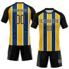 Maxcorners Custom Black Yellow-Royal Lines Sublimation Volleyball Uniform Jersey LM2605