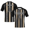 Maxcorners Custom Black Old Gold-White Geometric Shape Pro Sublimation Volleyball Uniform Jersey LM2605