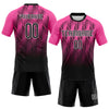 Maxcorners Custom Pink Black-White Lines Elite Sublimation Volleyball Uniform Jersey LM2605