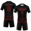 Maxcorners Custom Black Red Zigzag Sublimation Volleyball Uniform Jersey LM2605
