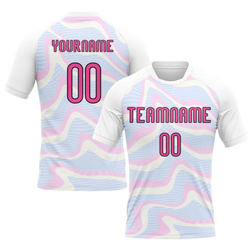 Maxcorners Custom White Pink-Black Liquid Fluid Sublimation Volleyball Uniform Jersey LM2605