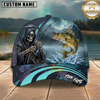 Maxcorners Grim Reaper Angler Custom Name Fishing Cap