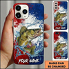 Maxcorners Artistic Splashing Waves Design Custom Name Fishing Phone Case