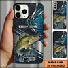 Maxcorners Topographic Metalwave Custom Name Fishing Phone Case