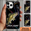 Maxcorners Neon Abstract Ribbon Custom Name Fishing Phone Case