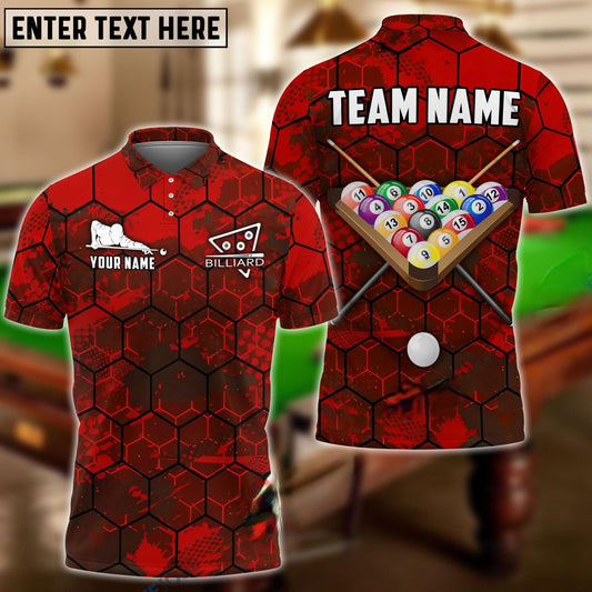 Maxcorners Billiards Ball 8 Grunge Hexagon Personalized Name, Team Name Unisex Shirt ( 5 Colors )