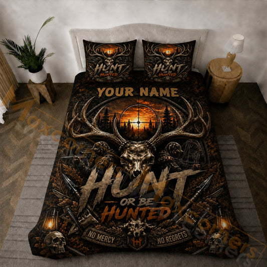 Maxcorners Hunting Dark Rustic Deer Skull Sunset Bedding Set 3D Printed Custom Name
