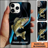 Maxcorners Sleek Dark Liquid Style Custom Name Fishing Phone Case