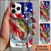 Maxcorners Fishing Phone Case American Flag Angler Design Custom Name Phone Case