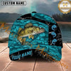 Maxcorners Aqua Lightning Splash Custom Name Fishing Cap