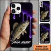 Maxcorners Neon Purple Drip Effect Custom Name Fishing Phone Case