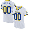 Maxcorners Custom White Royal-Gold Mesh Authentic Throwback Football Jersey LM2605