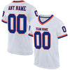 Maxcorners Custom White Royal-Orange Mesh Authentic Throwback Football Jersey LM2605