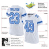 Maxcorners Custom White Light Blue-Royal Mesh Authentic Football Jersey LM2605