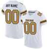 Maxcorners Custom White Old Gold-Black Mesh Authentic Football Jersey LM2605